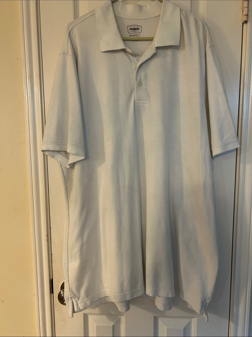 The Foundry Supply Co. Men's White Polo Shirt - Short Sleeve